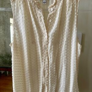 J. Crew Cream Ruffled Bib Collar Blouse